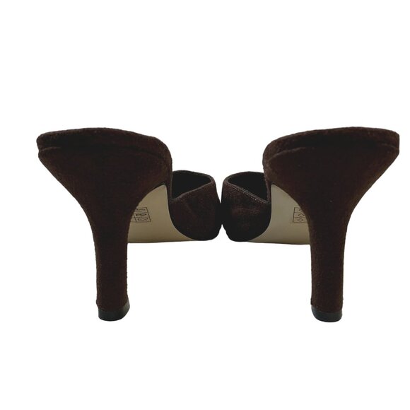 Pierre Dumas Heels Womens Size 10 M Brown Pointed Toe Slide On Shoes Vintage Y2K - Picture 4 of 12